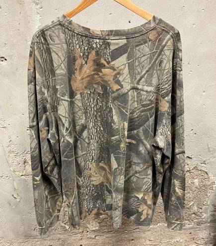 Winchester Vintage Long Sleeve Camo Camouflage Pocket Tee Southern Hunting XXL Green