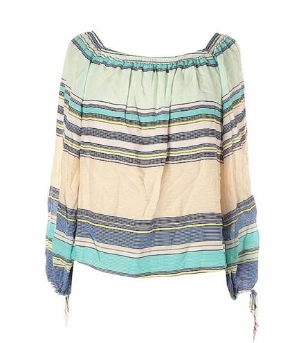 Wildfox new  ✰ Off Shoulder Variegated Stripe Long Sleeve Top ✰ Multi Color ✰ XS