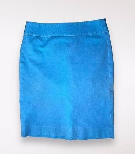 Banana Republic Stretch Pencil Skirt Aqua Blue Cotton Blend 6