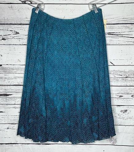 Coldwater Creek  NWT Size XL 16 Blue Ombré Aegean Mesh Pull-On A-Line Godet Skirt