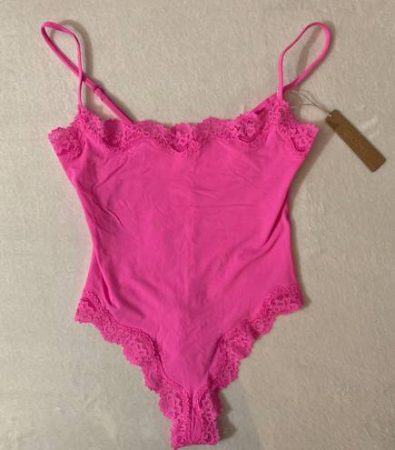 SKIMS Pink LACE Bodysuit 