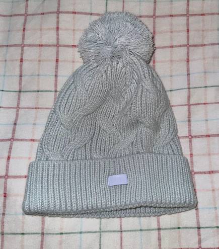 Under Armour Gray Cable Knit Puffball Beanie