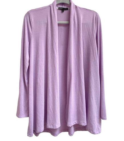 Gibson NEW  Women Size Medium Purple Ribbed Open Front Cardigan Sweater