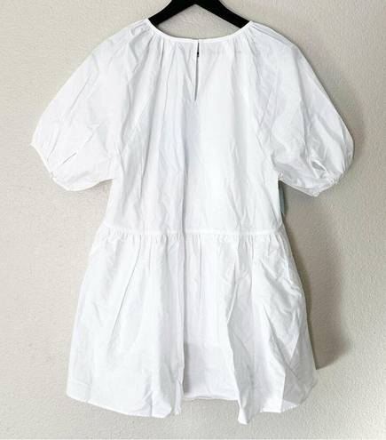 Hill House  The Francesca Tunic Top White Cotton Light Weight Hi Lo Hem