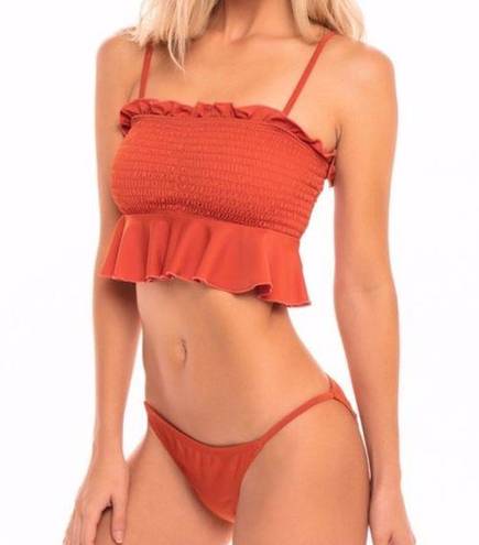 Cabana Del Sol NWOT  SMOCKED 2 Piece Swimsuit M