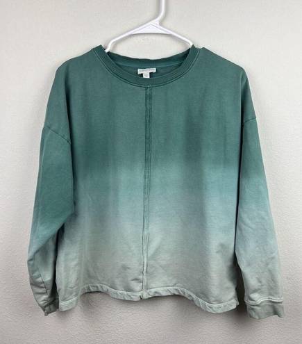 Garnet Hill  Green Classic French Terry Sweatshirt M