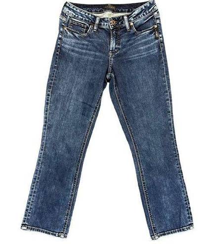 Silver Jeans  Womens Dark Wash Suki Capri Denim Blue Jeans W29 L23.5 EUC