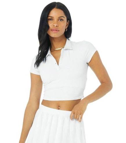 Alo Yoga Polo Short Sleeve Crop Top