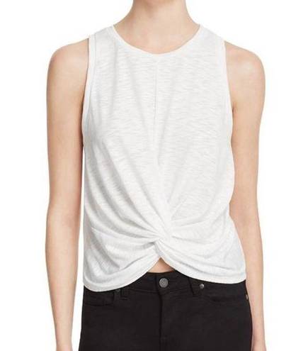 AQUA  Women's White Casual Oversized Arm Hole Twist Front Crew Neck Tank sz L