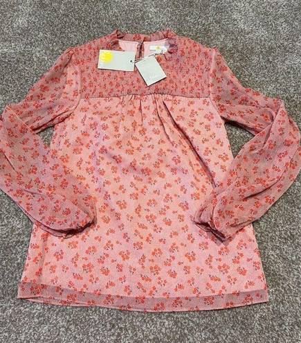 Daisy Boden NWT Janie Top Blouse Chalky Pink  long sleeve size 2