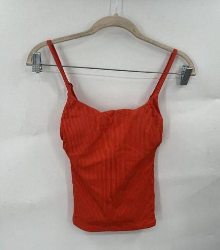 ANDIE  NEW Longline Ribbed Tank Orange XS Swim Top Tankini Resortwear Vacation