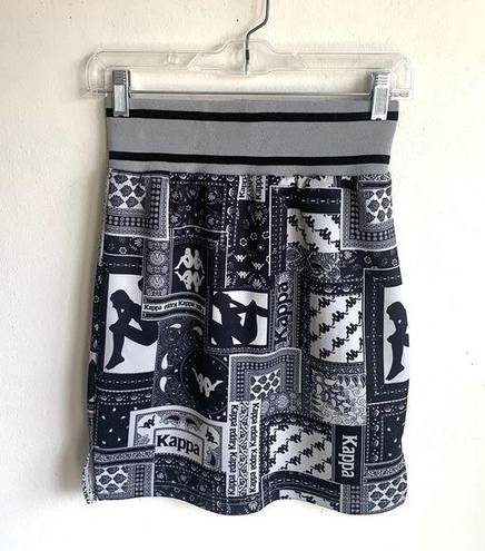 Kappa  Black Smoke Light Grey Mini Skirt Sz XS NWT