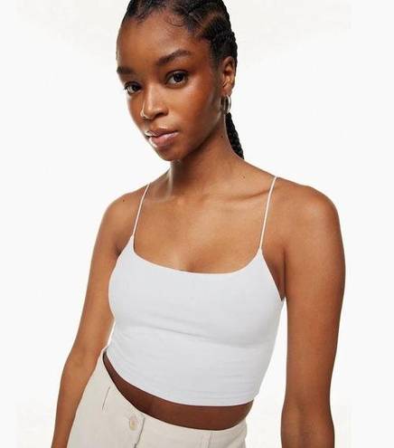 Wilfred Free  aritzia white thin spaghetti strap crop tank top