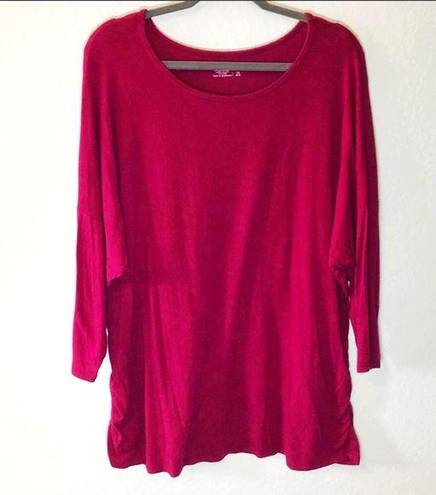 Coldwater Creek  Top Raspberry 3/4 Sleeve Jersey Tee Sz 2X GUC