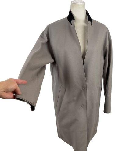 Rag and Bone New  Clifton Virgin Wool Snap Coat Jacket Light Grey Size 4 Career Job