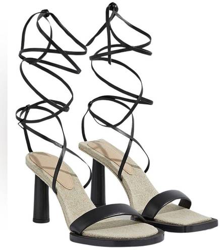 Jacquemus  Lace-Up Gladiator Square around Mixed-Toe Sandals sz 40 US 9