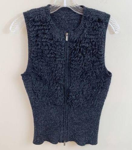 BCBGMAXAZRIA BCBGMaxazia Gray Shag Alpaca Sweater Vest