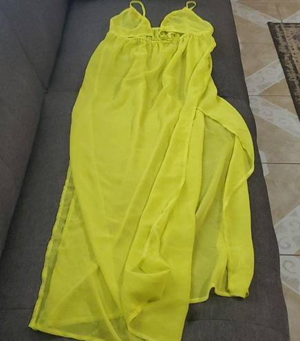 Shade & Shore Women's Cut Out Cover Up Maxi Dress - ™ Bright Yellow NWT M