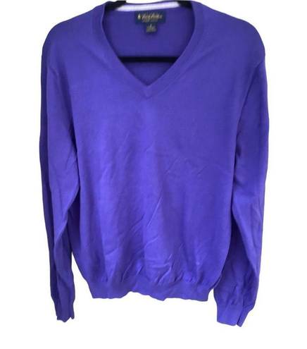 Brooks Brothers  vneck sweater suma cotton purple sweater mens medium