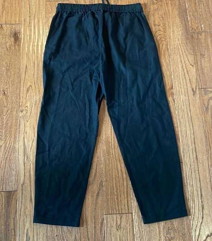 J.Crew  NWT black linen drawstring cropped pant 4