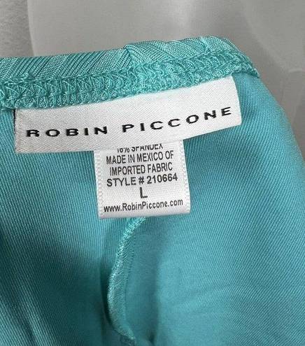 Robin Piccone  Yasmine Hipster Bikini Bottom Large L Aqua Teal Ribbed