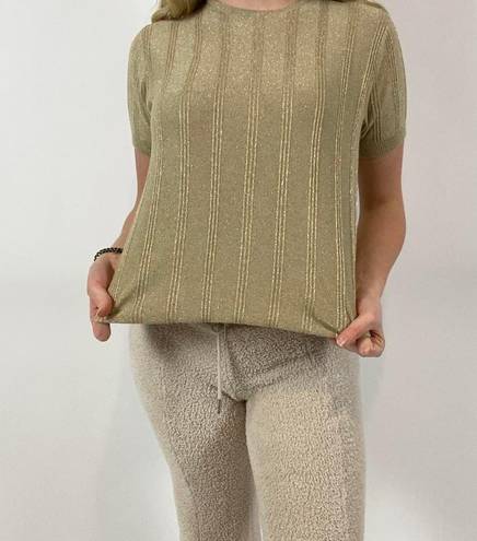 Amanda Smith Vintage Ribbed  Top With Sparkles