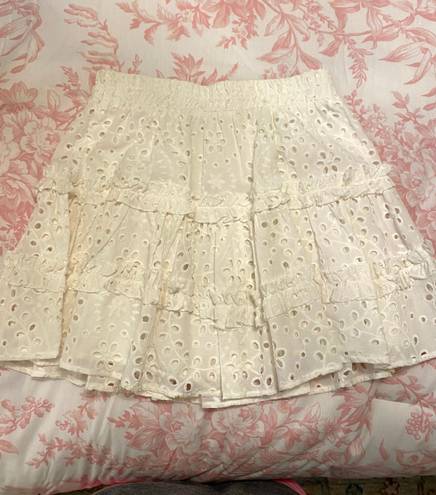 Chelsea and Violet White Eyelet Lace Mini Skirt