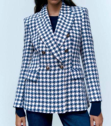 Houndstooth 💙💙Double Breasted  Blazer in Blue