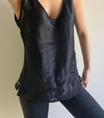 Oscar de la Renta Black Silk Vintage ODLR Tank Top 