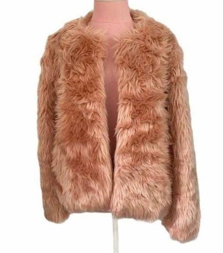 Chelsea28  Faux Fur Jacket in Pink Size Medium NWT