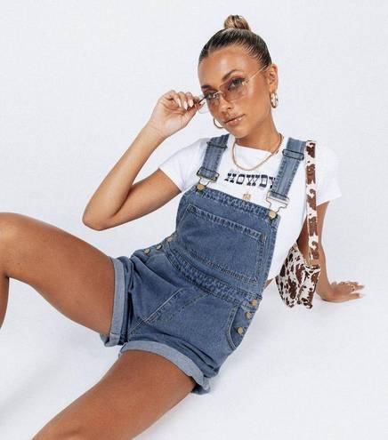 Princess Polly Kacey Overalls in Blue Denim