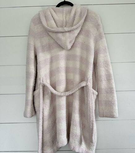 Barefoot Dreams  Women’s Size 1 Pink White Striped Robe with Belt