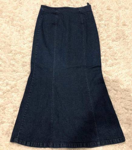 Talbots Dark Wash Denim Maxi Skirt