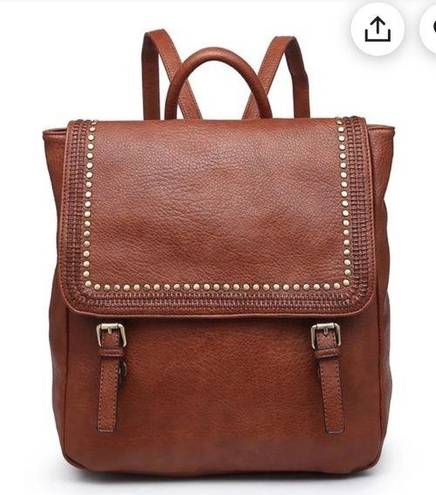 Krass&co Jen &  Brown Leather Flap Over Backpack