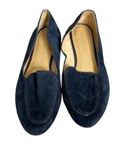 Talbots  Blue Suede Leather Smoking Loafers 7