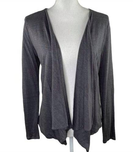 Artisan NY  Fly Away Linen Cardigan Sweater Open Front Gray Lightweight Size L