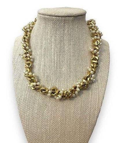 Givenchy  Chain Faux Pearl AB Stone Necklace