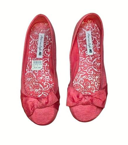 American Eagle  pink coral bow tie flats