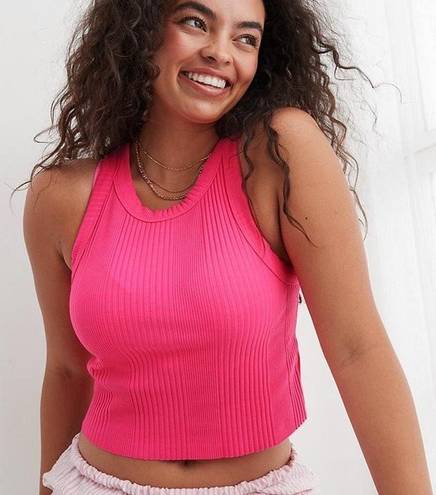 Aerie Textured Free Spirit Ribbed Tank Top Pink