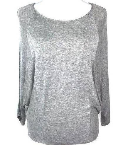 BCBGeneration  Heathered Gray 3/4 Sleeve Batwing Top XS