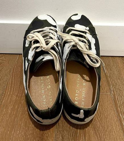 Jack Rogers Wren + Glory X   Camo Sneakers Hand painted sold out