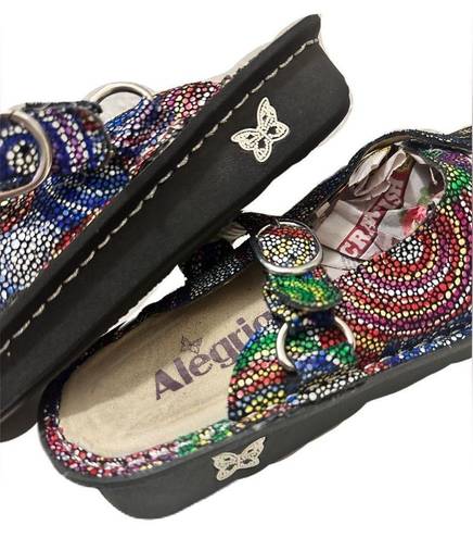 Alegria  Freesia Clogs Mules slingback Mosaic Comfort Shoe Sz 37 US 6.5-7 FRE-387