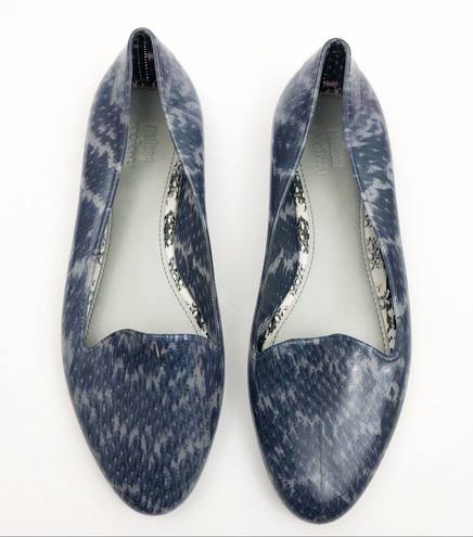 Melissa  x Jason Wu Snakeskin Jelly Flats: Blue