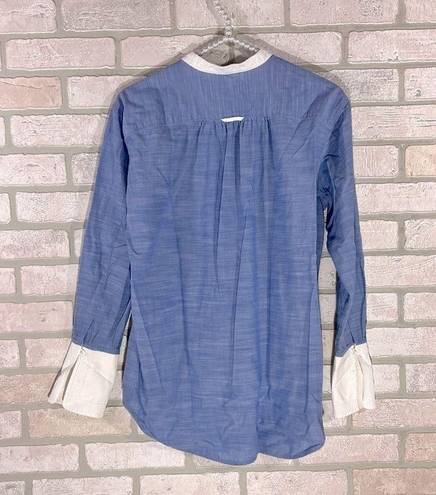 Joie  Betra B Down Blue Button Down Long Sleeve Cotton Shirt Size S