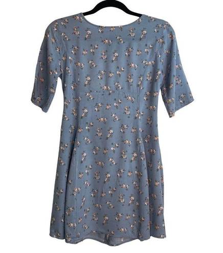 Christy Dawn  Ophelia Blue Floral Cottagecore Mini Dress