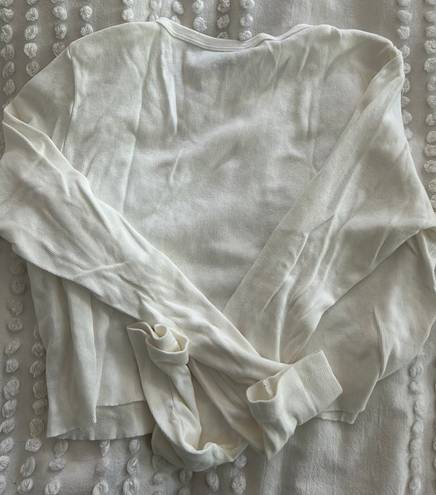 Brandy Melville Cropped White Long Sleeve