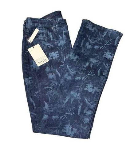 NYDJ  Slim Bootcut Jeans Size 10 Bishop Floral Multi Laser Lift Tuck Technology