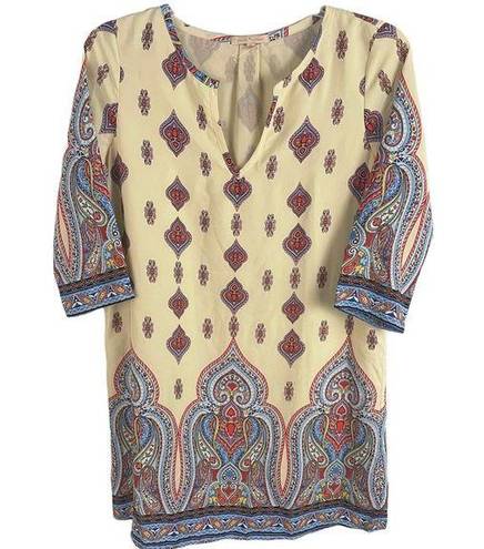 Gibson Latimer paisley shift cream dress women’s Size Medium