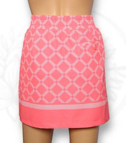 Kyodan  Geo Print Golf Tennis Skort Coral Pink & White Shorts Ball Pocket Size XS