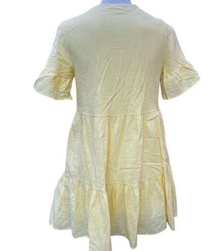 Fancyinn  yellow short sleeve dress